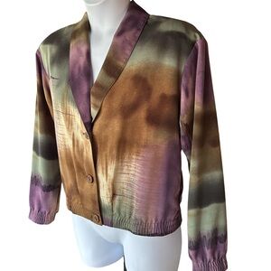 Vintage 90s Kensington Square Watercolor-style Gradient Patterned Jacket